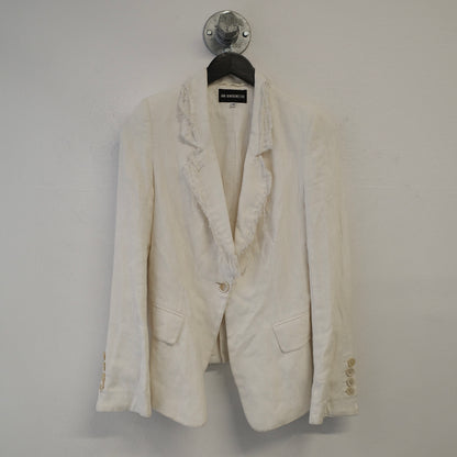 ANN DEMEULEMEESTER Single Button Cotton Linen Blazer