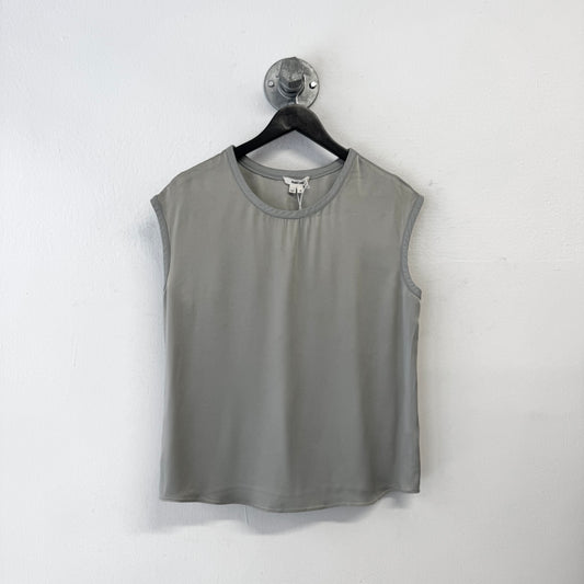 HELMUT LANG Leather Trim Top TShirt