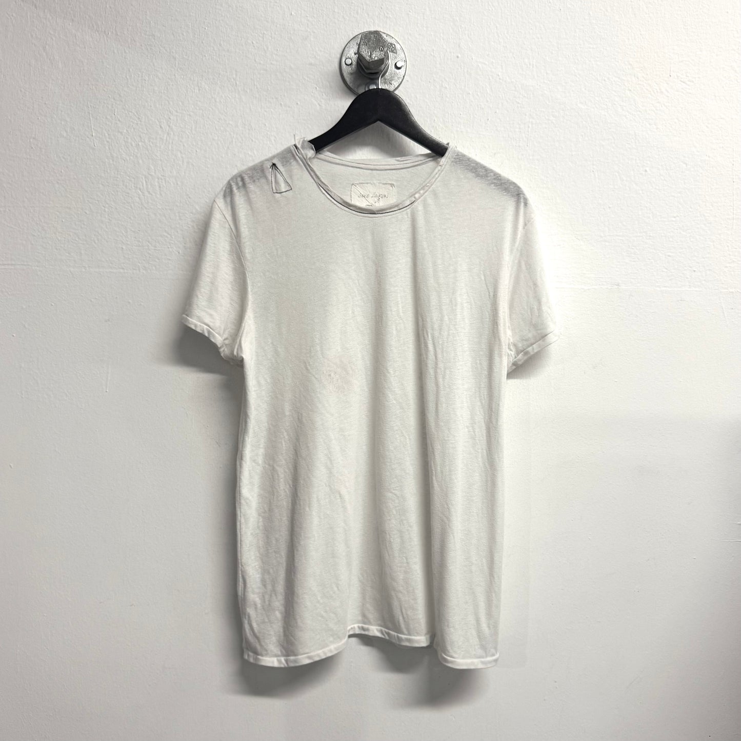 GREG LAUREN Plain White Tshirt Size 4