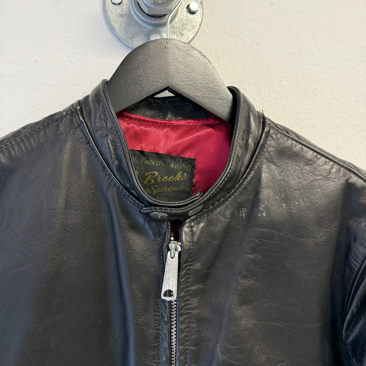 BROOKS 1960s Cafe Racer Leather Jacket