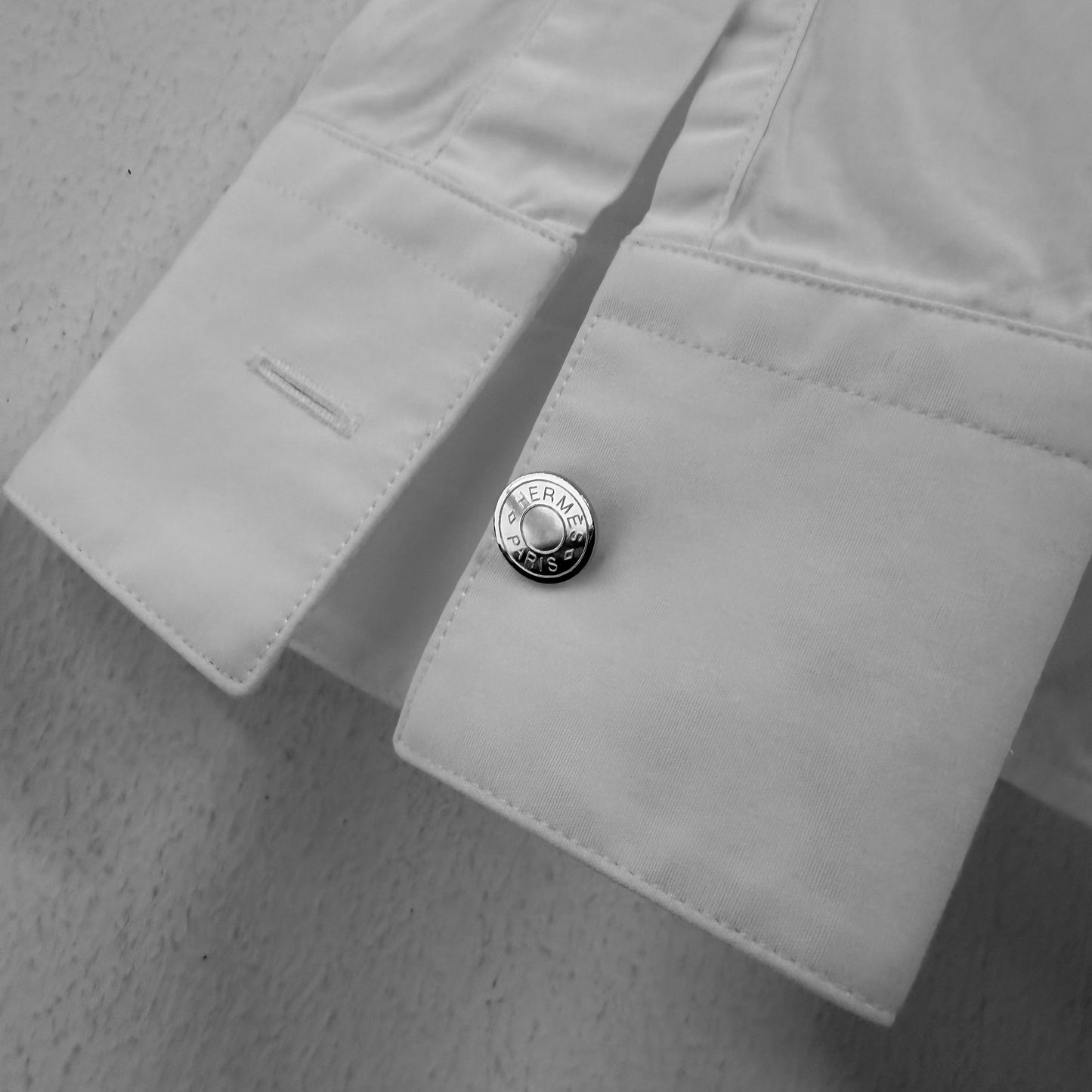 HERMES Layered Placket Cotton Shirt
