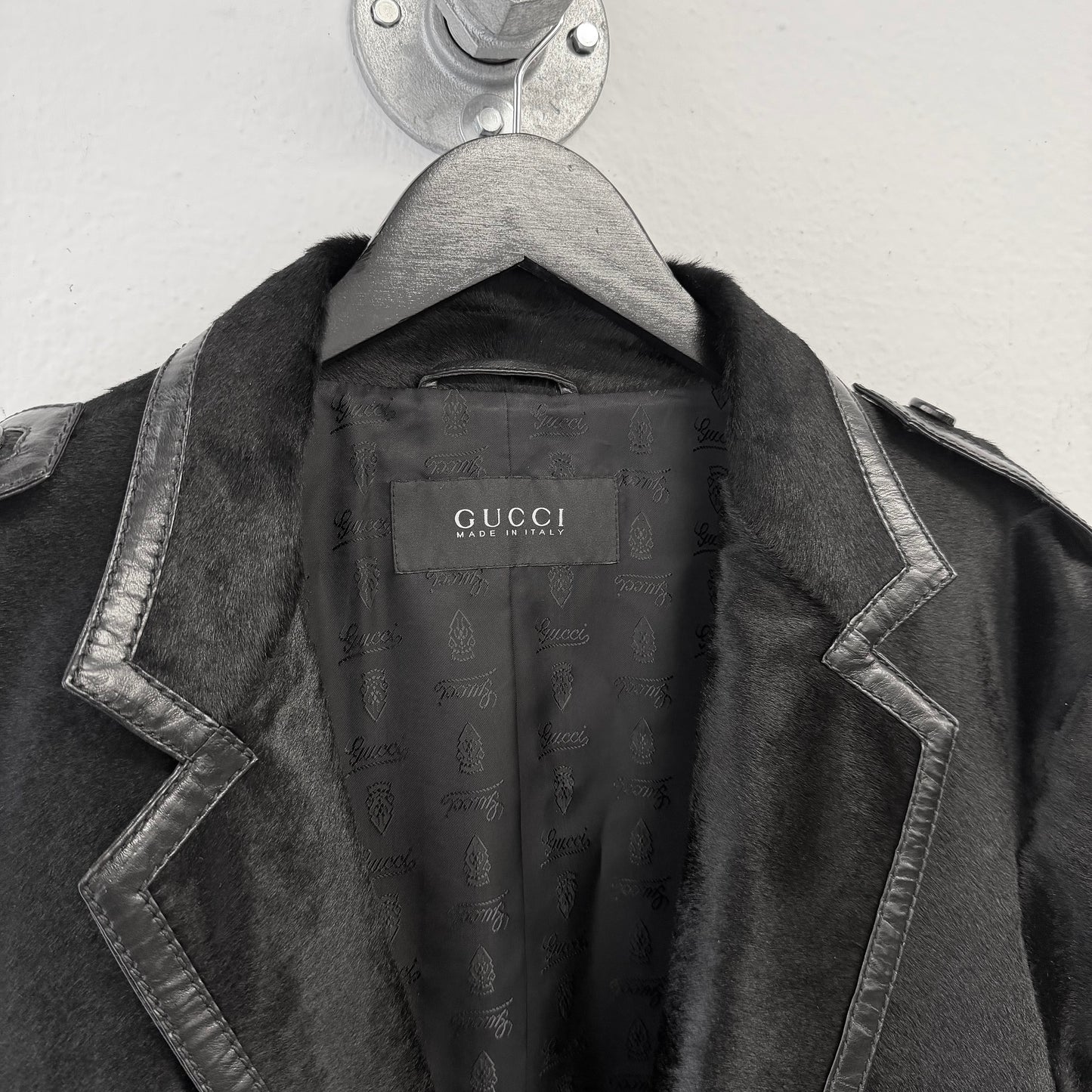 GUCCI By TOM FORD 00s Vintage Pony Hair Leather Blazer Jacket