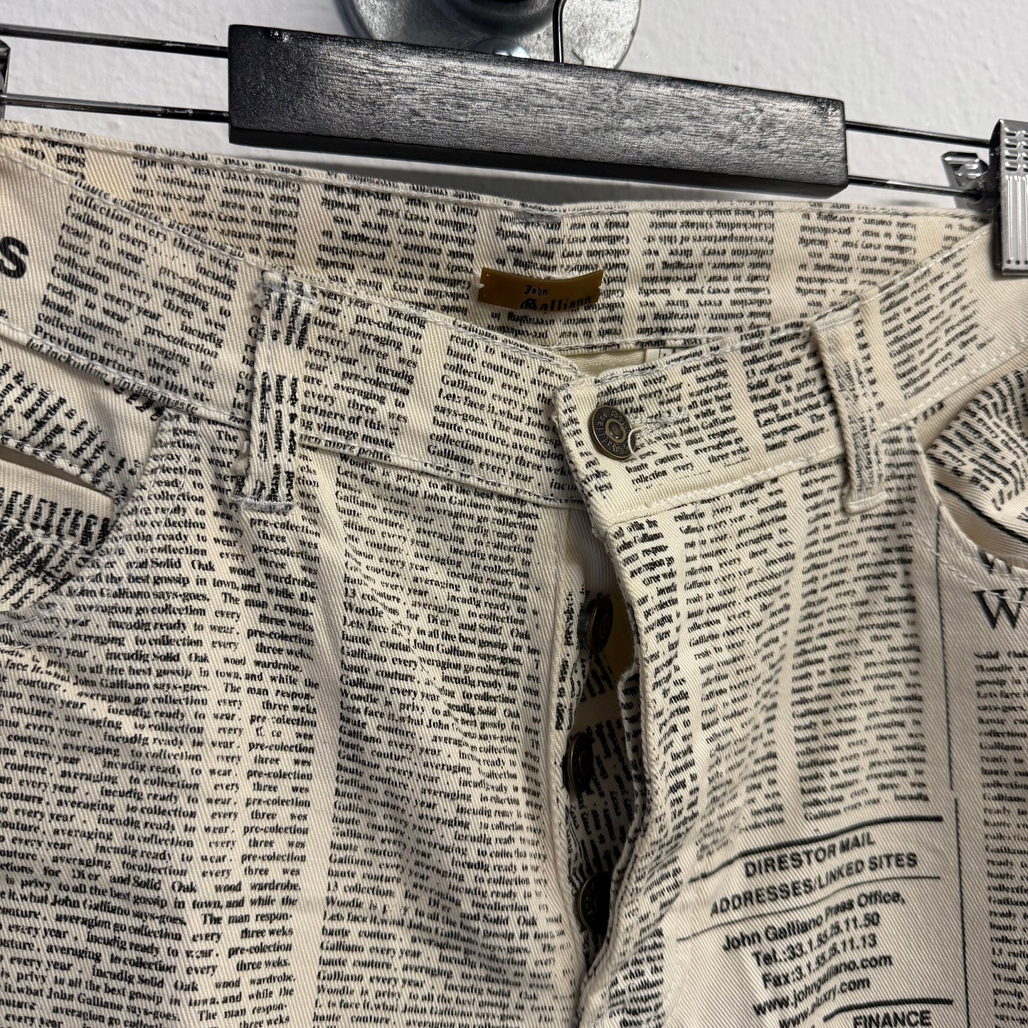 JOHN GALLIANO Vintage Newspaper Print Denim Pants