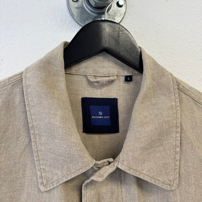 MASSIMO OSTI Heavy Raw Linen Over Shirt Jacket