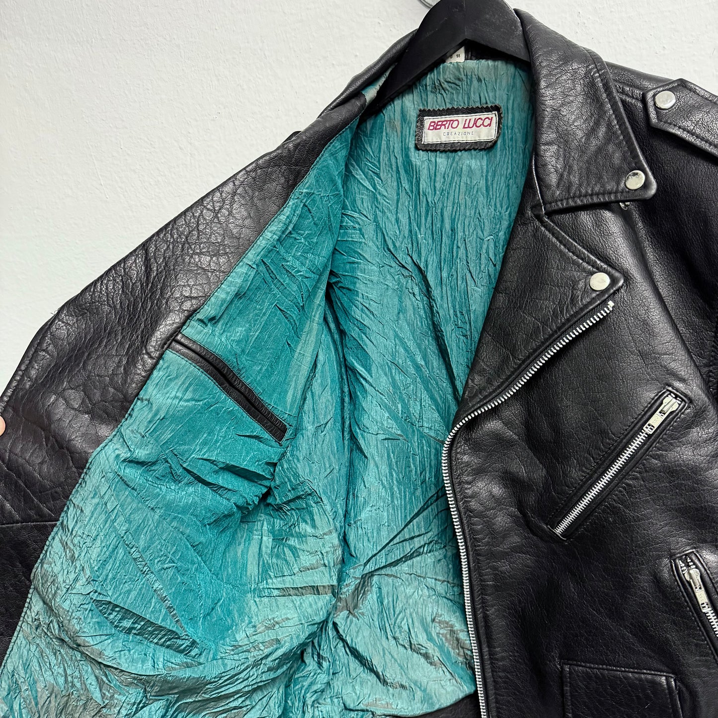 VINTAGE 80s Italian Perfecto Leather Jacket
