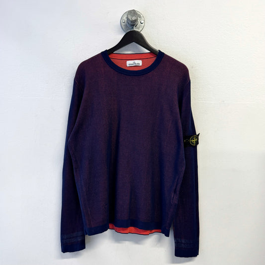 STONE ISLAND Iridescent Two Tone Wafle Knit Jumper
