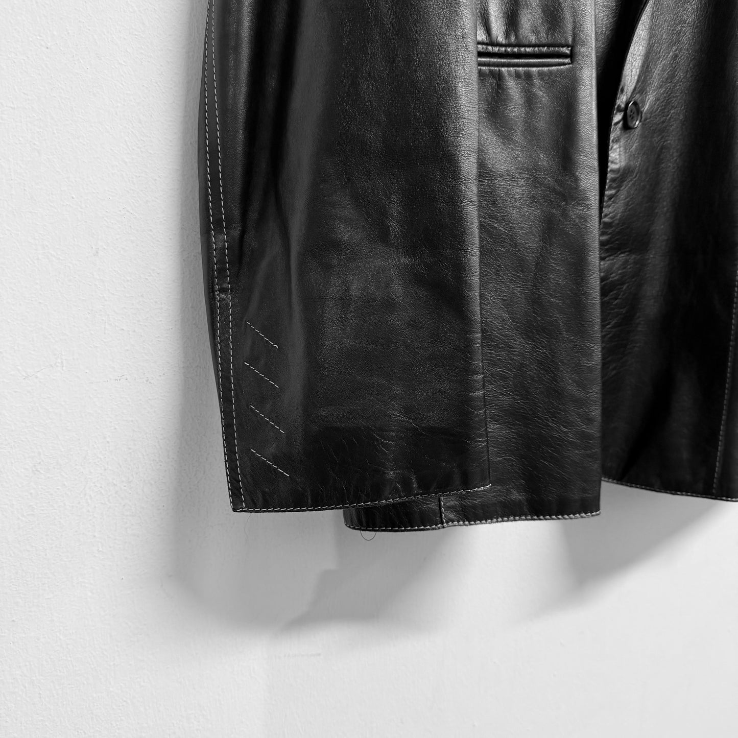 COSTUME NATIONAL Polished Leather Blazer Jacket