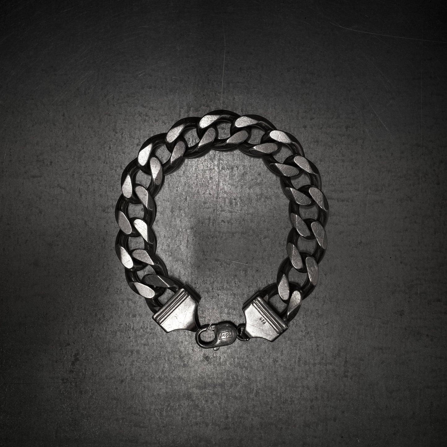 VINTAGE Cuban Link 925 Sterling Silver Bracelet