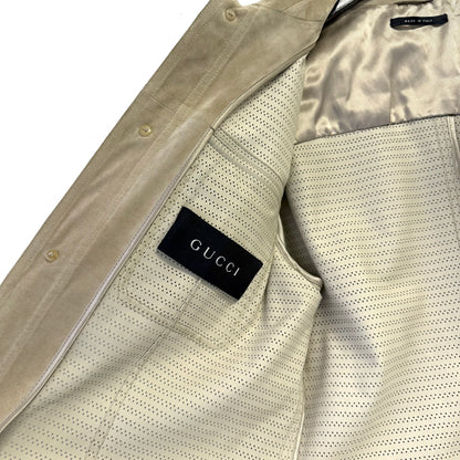 GUCCI by TOM FORD Vintage Perforated Safari Suede Leather Jacket