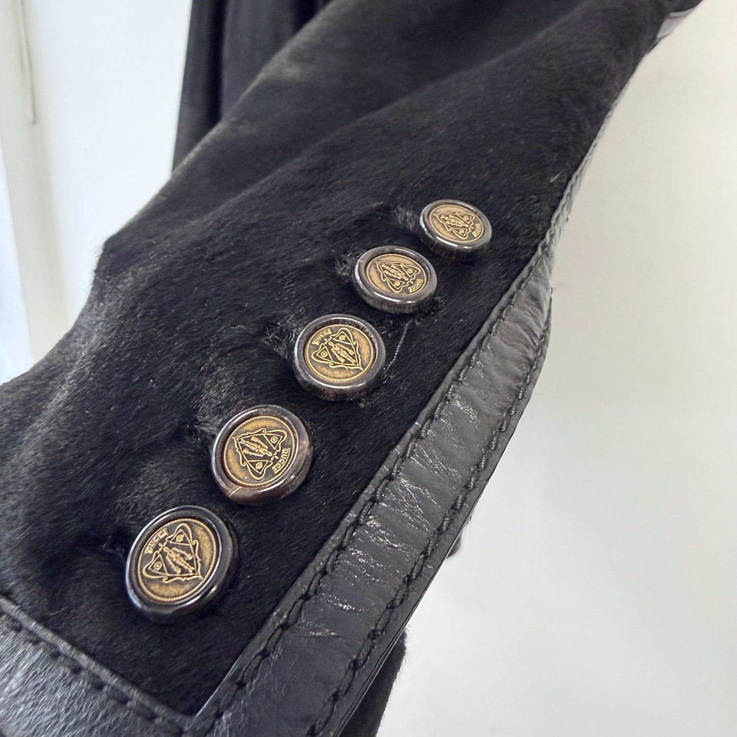 GUCCI By TOM FORD 00s Vintage Pony Hair Leather Blazer Jacket