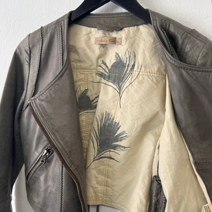 VINTAGE Leather Bikers Fringe Jacket
