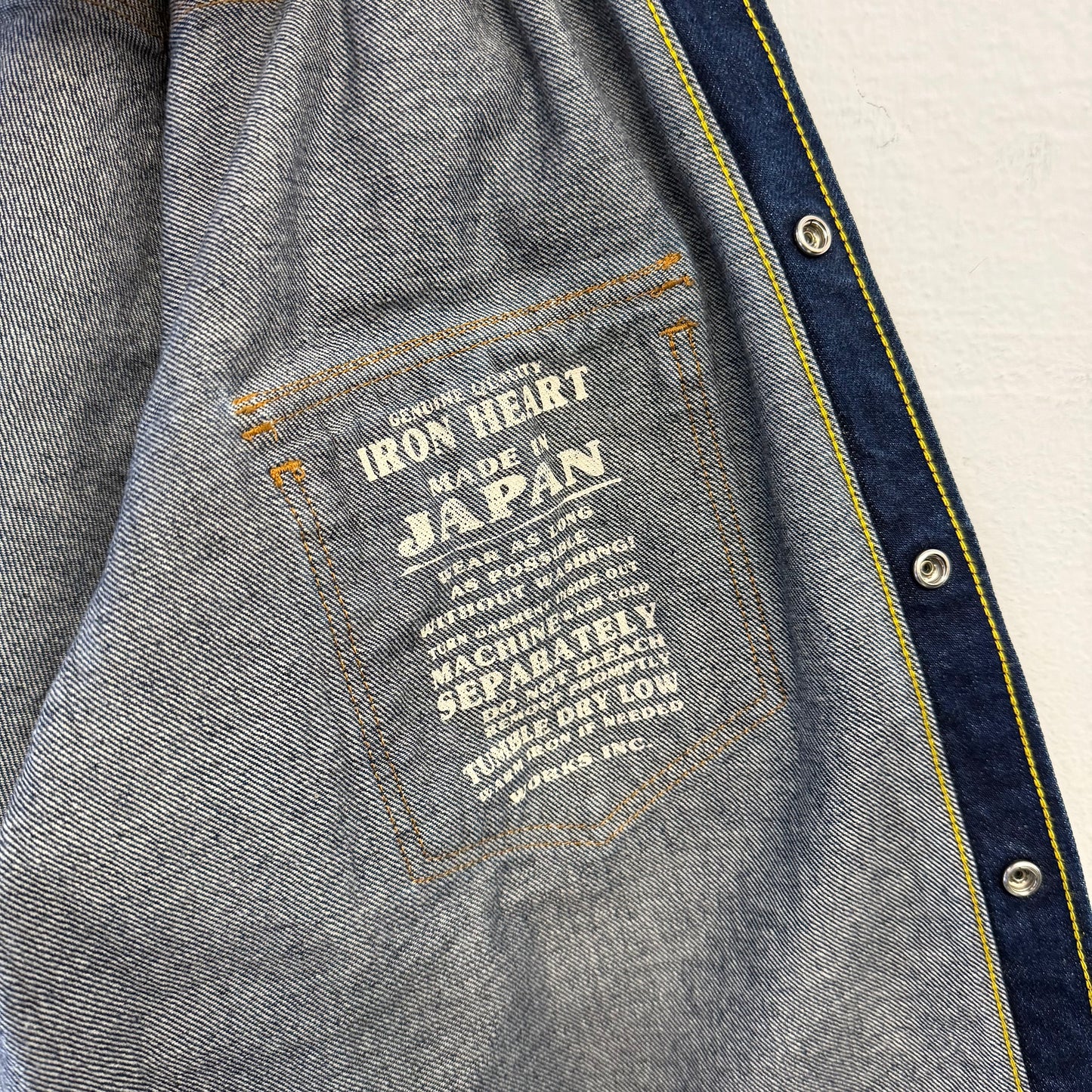 IRON HEART Selvedge Denim Western Shirt 10oz