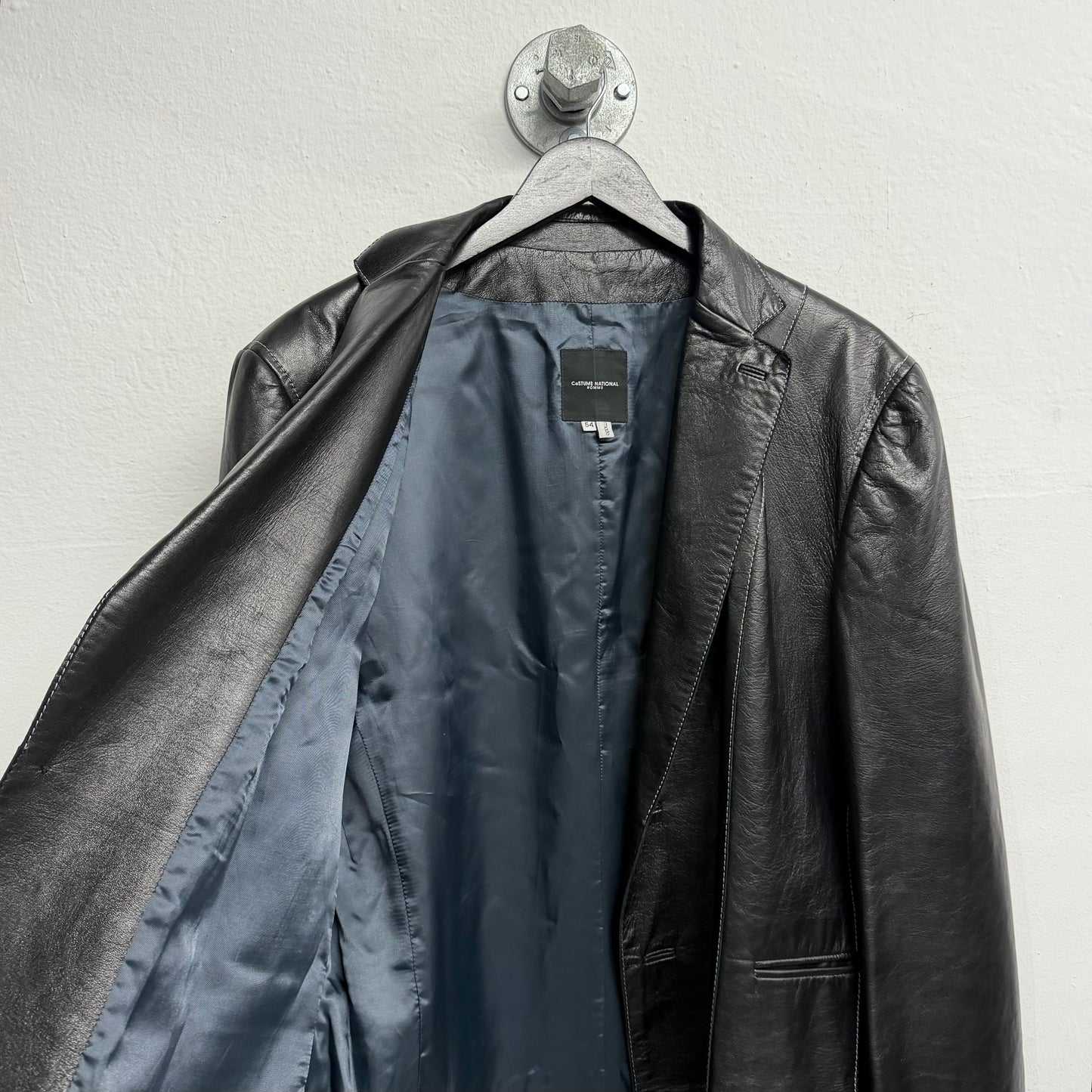 COSTUME NATIONAL Polished Leather Blazer Jacket