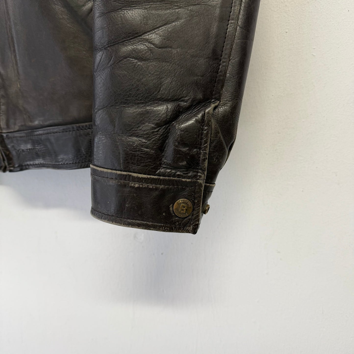 REDSKINS Removable Liner Faded Leather Jacket