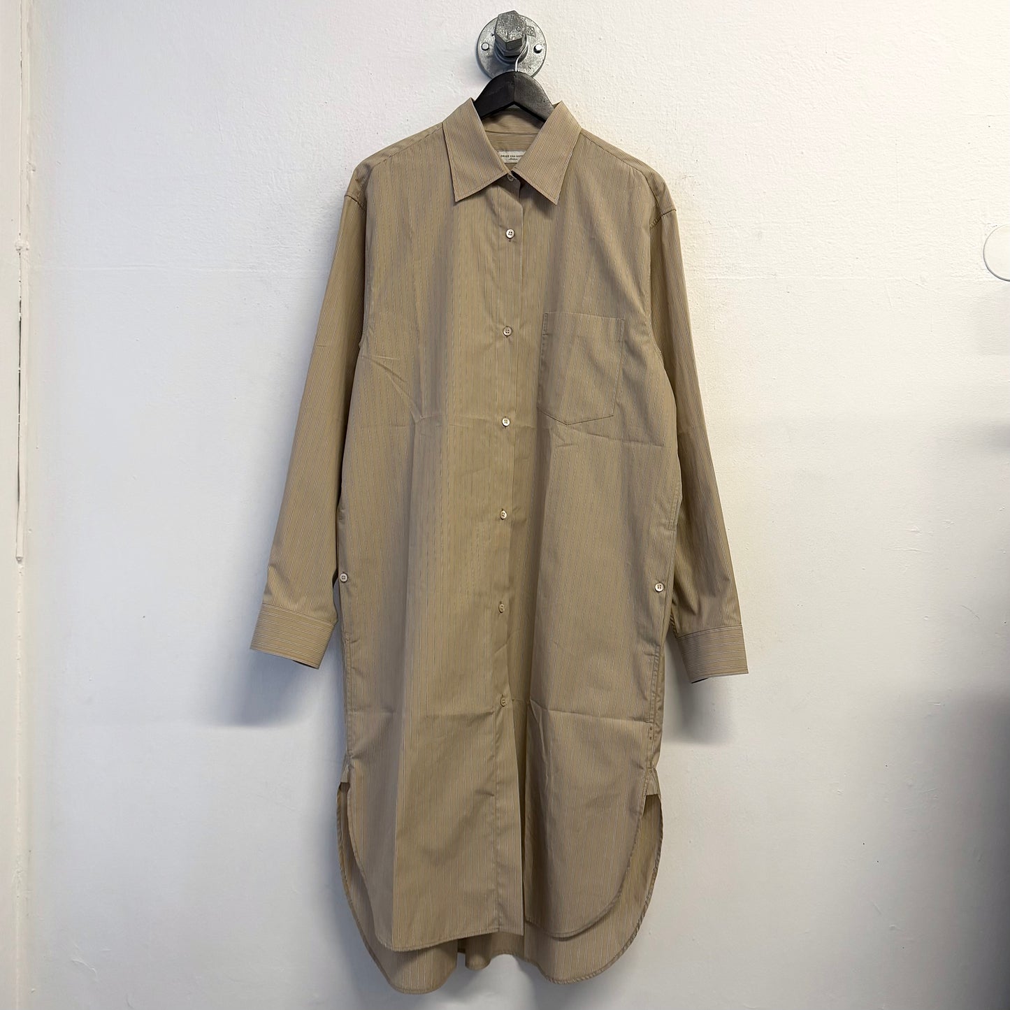 DRIES VAN NOTEN Striped Cotton Shirt Dress