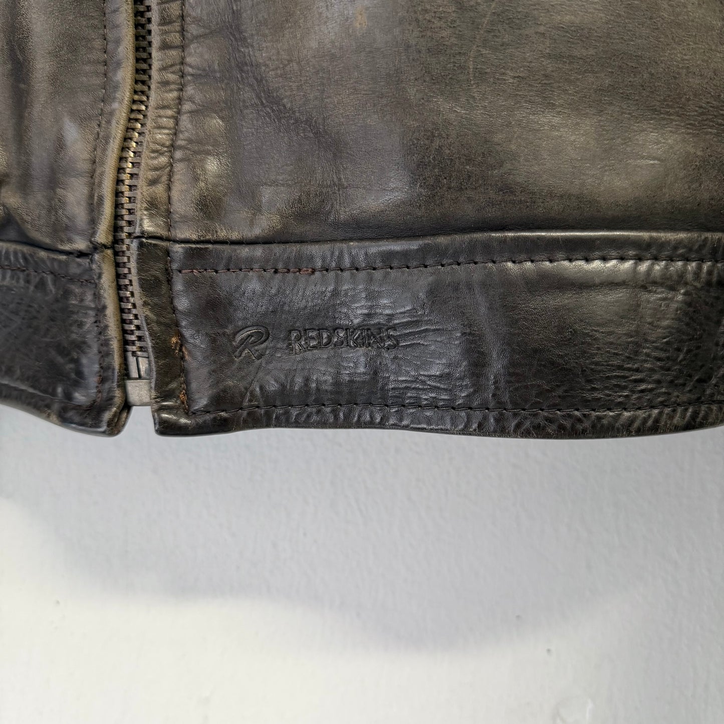 REDSKINS Removable Liner Faded Leather Jacket