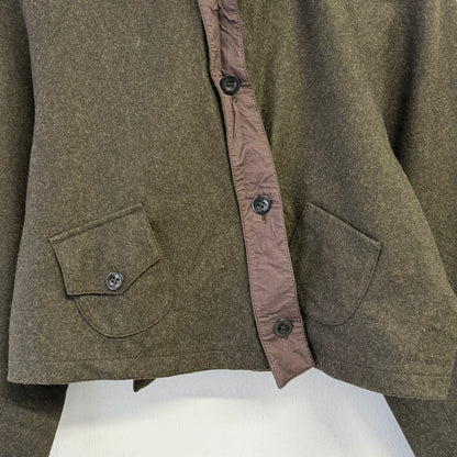 MIU MIU Asymmetric Cropped Wool Mink Collar Jacket