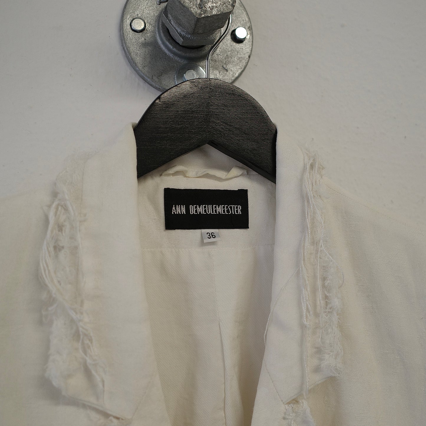 ANN DEMEULEMEESTER Single Button Cotton Linen Blazer