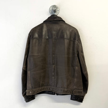 REDSKINS Removable Liner Faded Leather Jacket