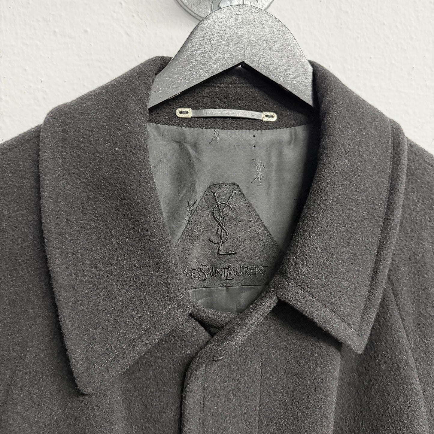 YVES SAINT LAURENT YSL 90s Wool Trench Belted Coat