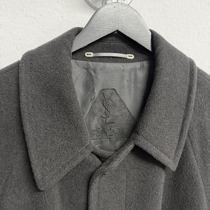 YVES SAINT LAURENT YSL 90s Wool Trench Belted Coat