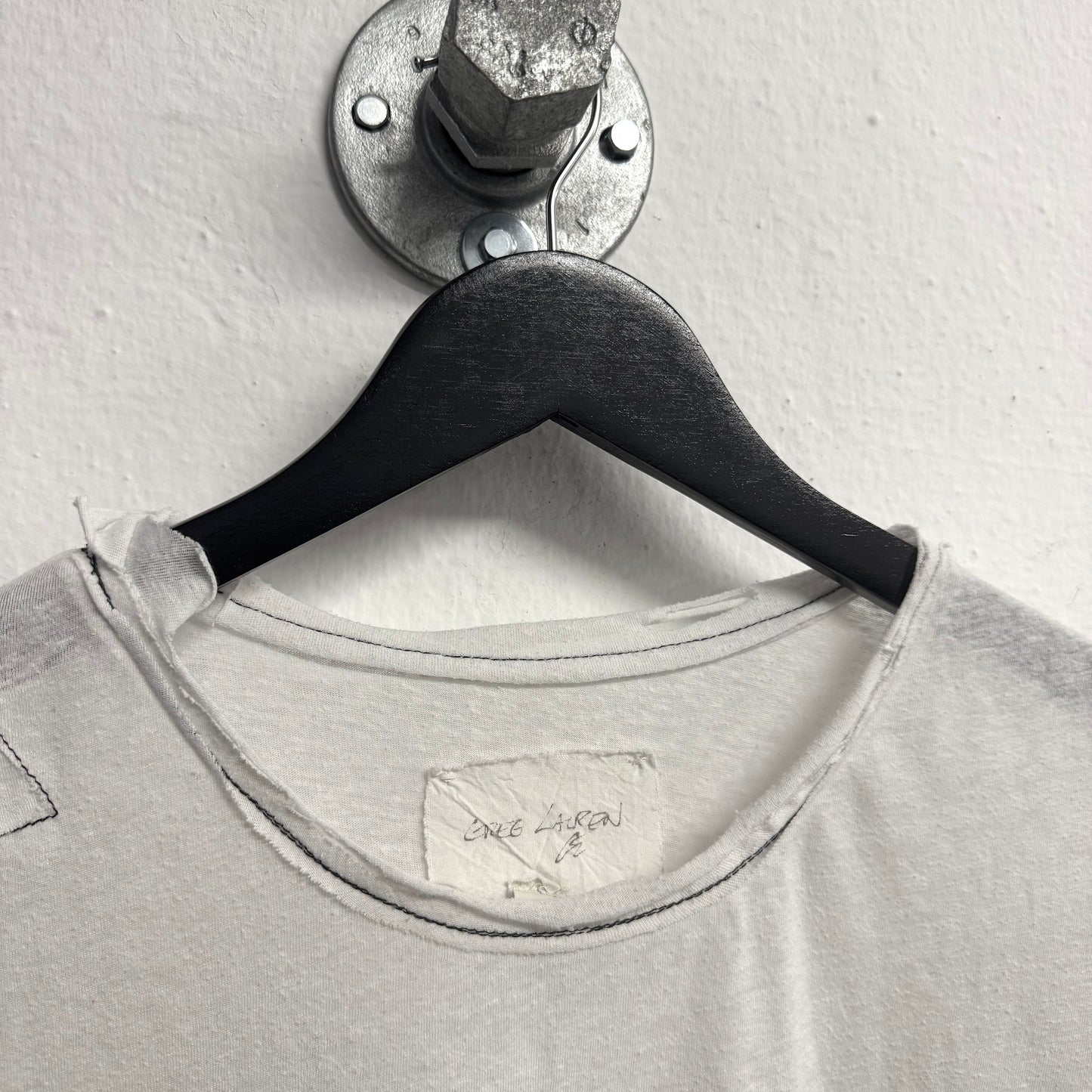 GREG LAUREN Plain White Tshirt Size 4