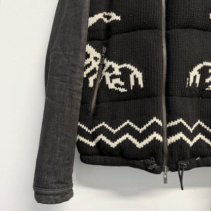 ALEXANDER MCQUEEN Scorpion & Bull Wool Knit Denim Jacket
