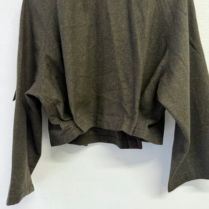 MIU MIU Asymmetric Cropped Wool Mink Collar Jacket