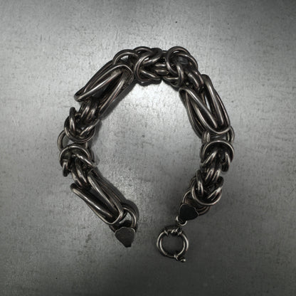 VINTAGE Byzantine Weave Chain 925 Sterling Silver Bracelet