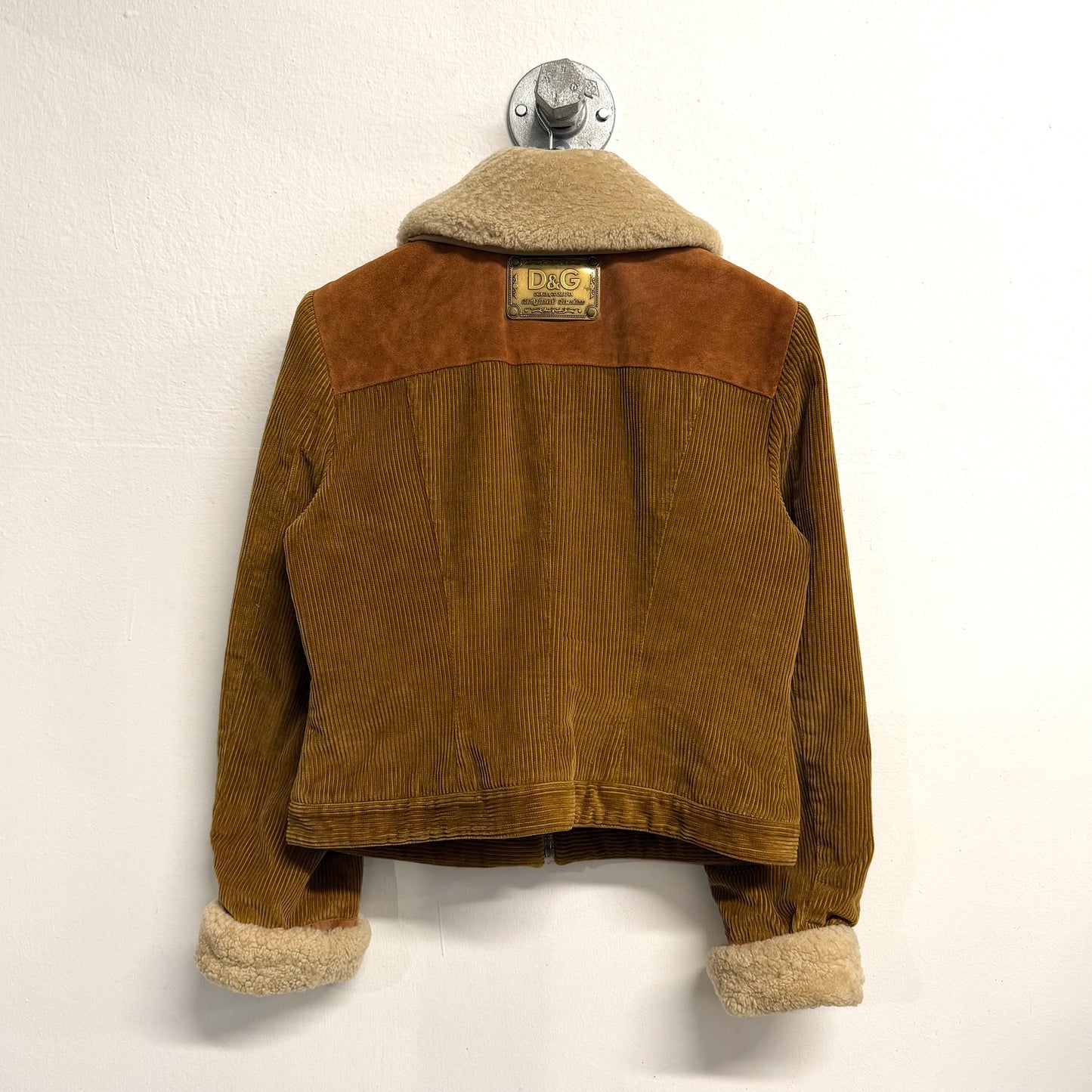 DOLCE & GABBANA Camel Suede Biker Jacket