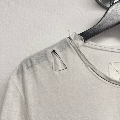GREG LAUREN Plain White Tshirt Size 4